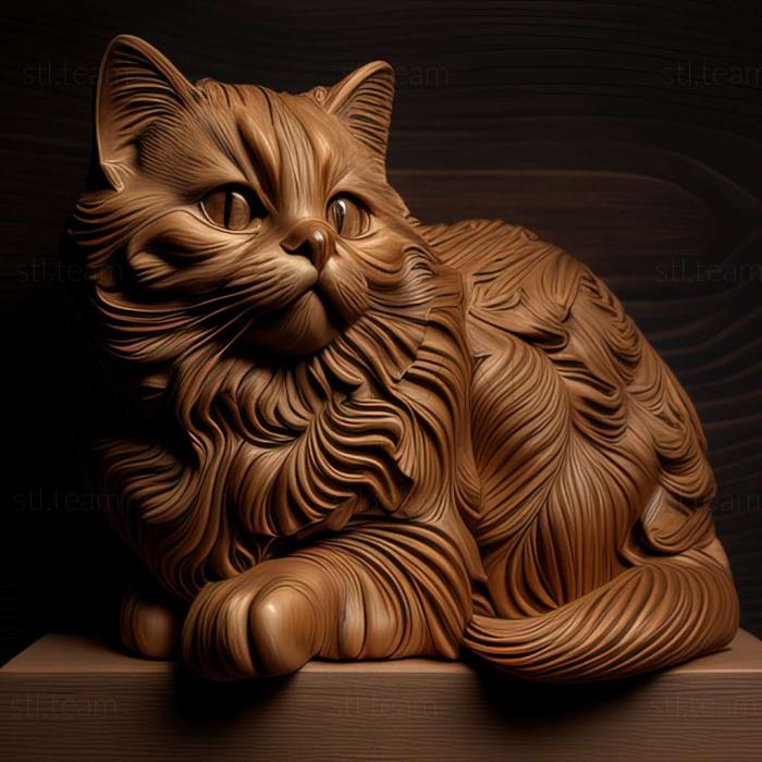 3D model Kurilian Bobtail cat (STL)